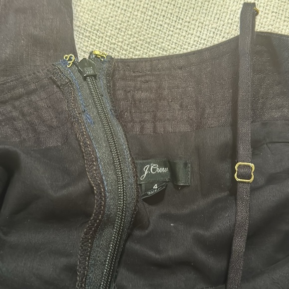 J Crew Cropped Pleated‎ Linen Zipper Backed Jumpsuit - Picture 7 of 11